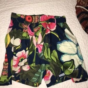 Floral high waisted shorts